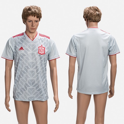 Spain Blank Grey Training Soccer Country Jersey